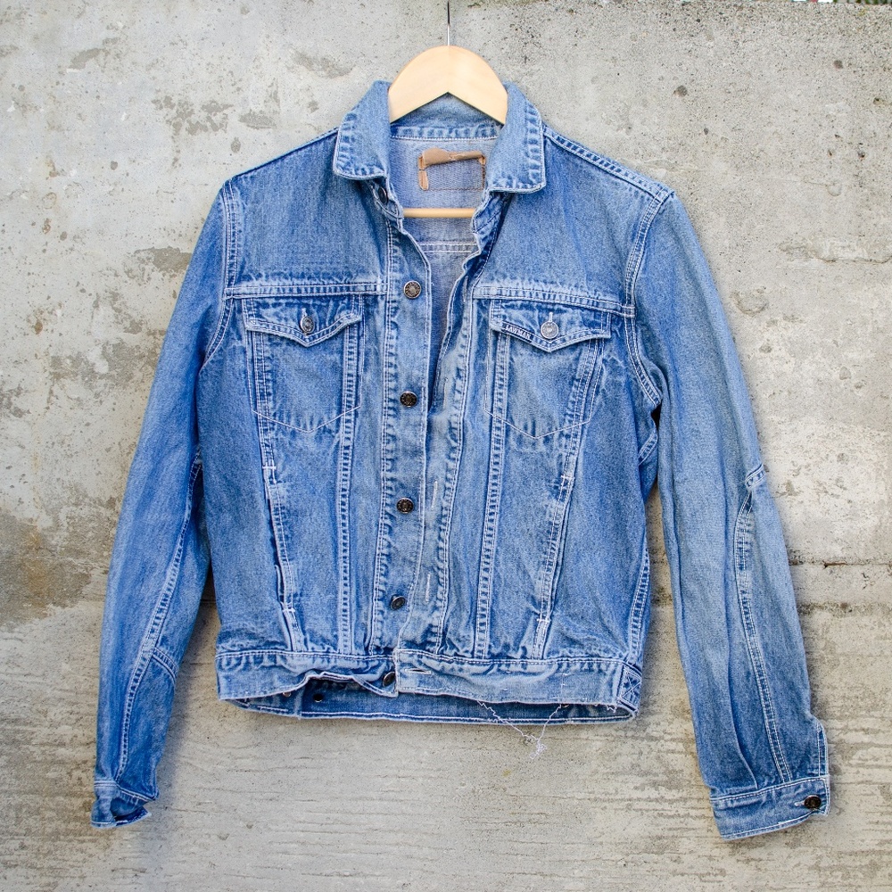 Vintage Denim Medium Wash Button Up Jacket